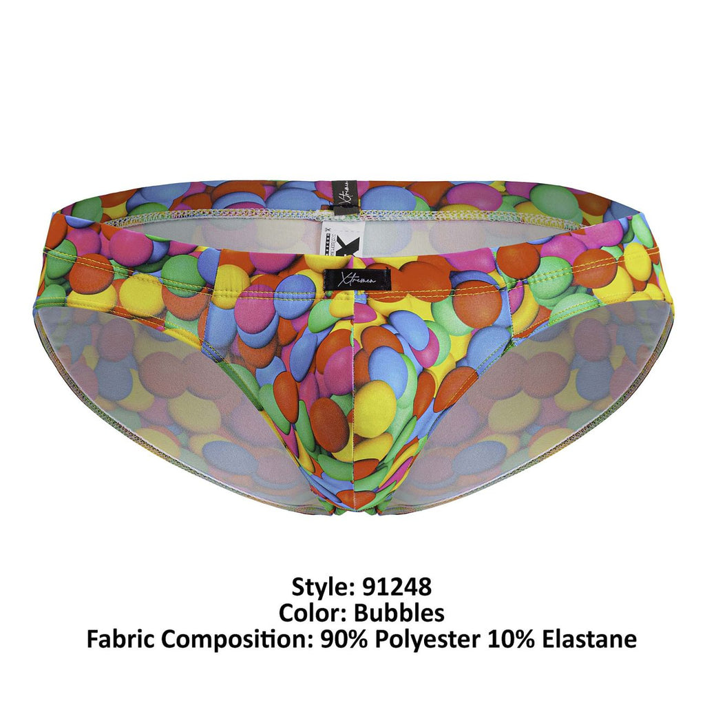 Xtremen Men's Underwear 91248 Printed Briefs Color Bubbles