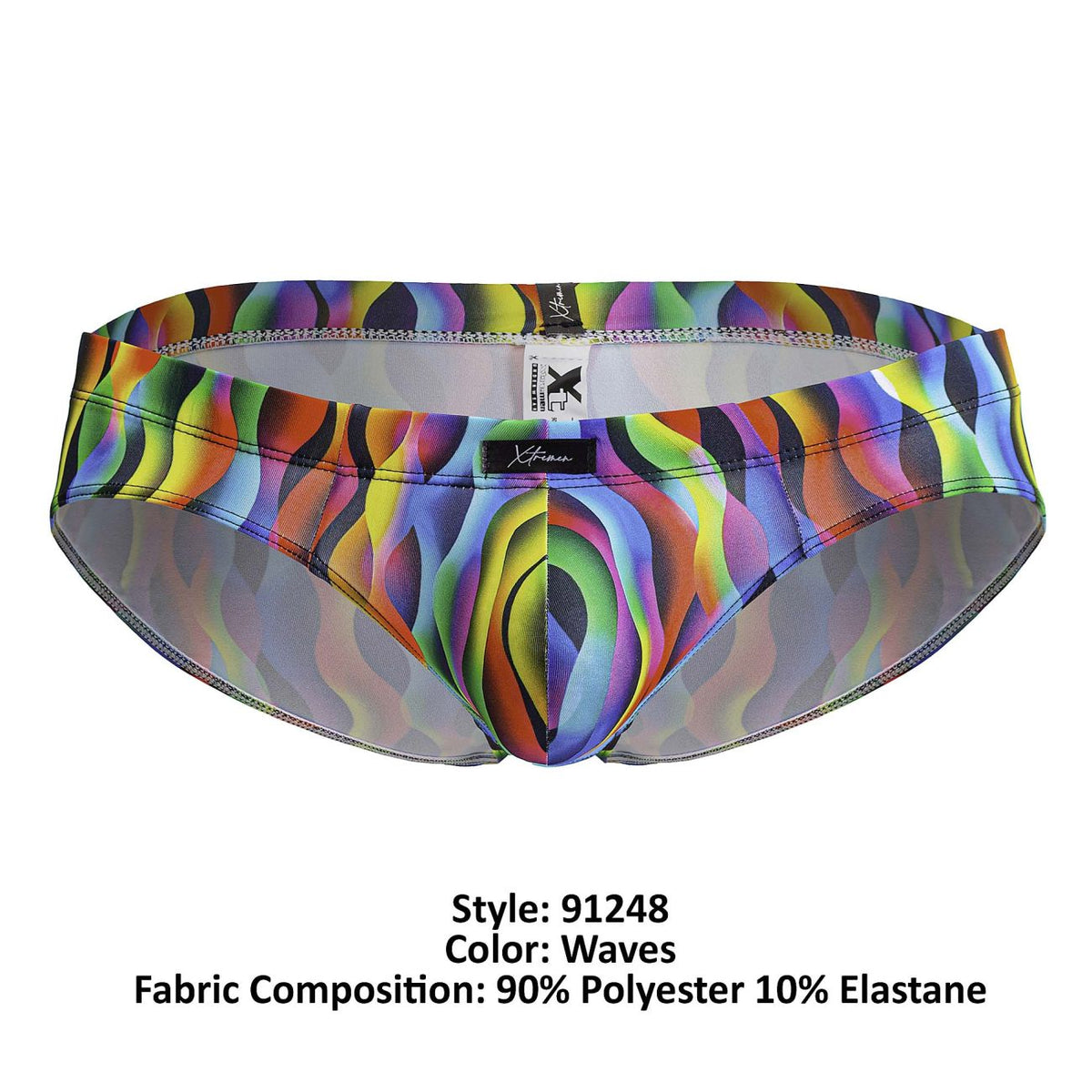 Xtremen Men's Underwear 91248 Printed Briefs Color Waves