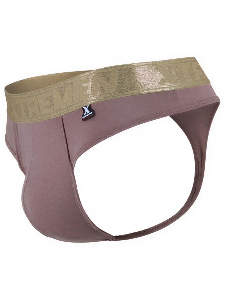 Xtremen Men's Underwear 91253 Microfiber Thongs Sleek and Supportive Color Khaki