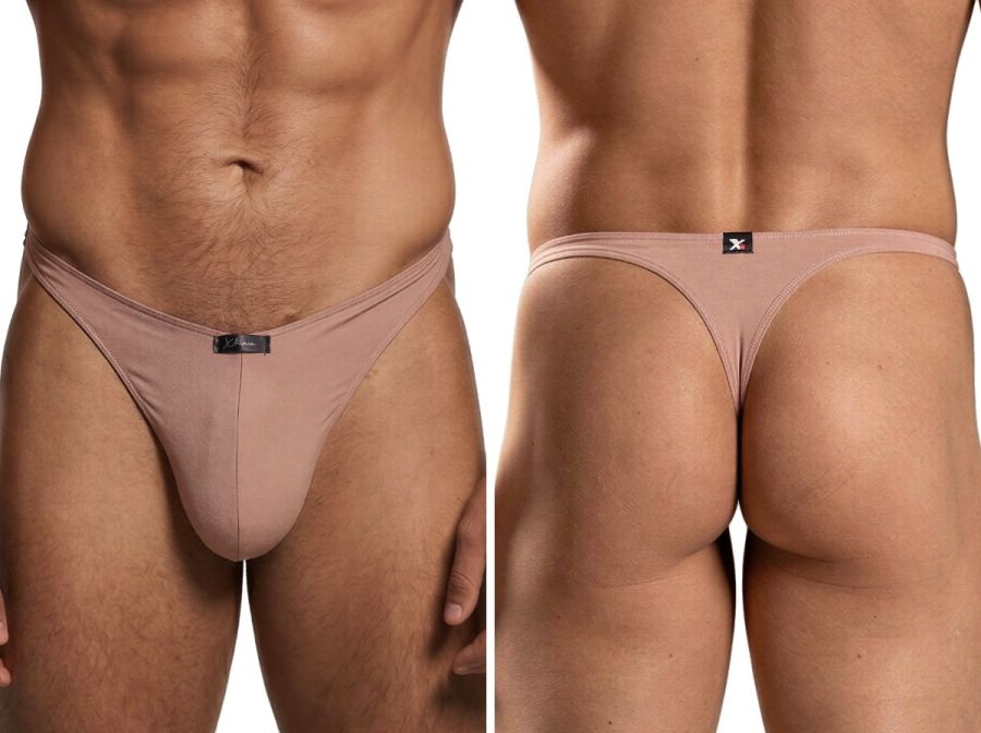 Xtremen Men's Underwear 91254 Sleek Microfiber Thongs Color Khaki