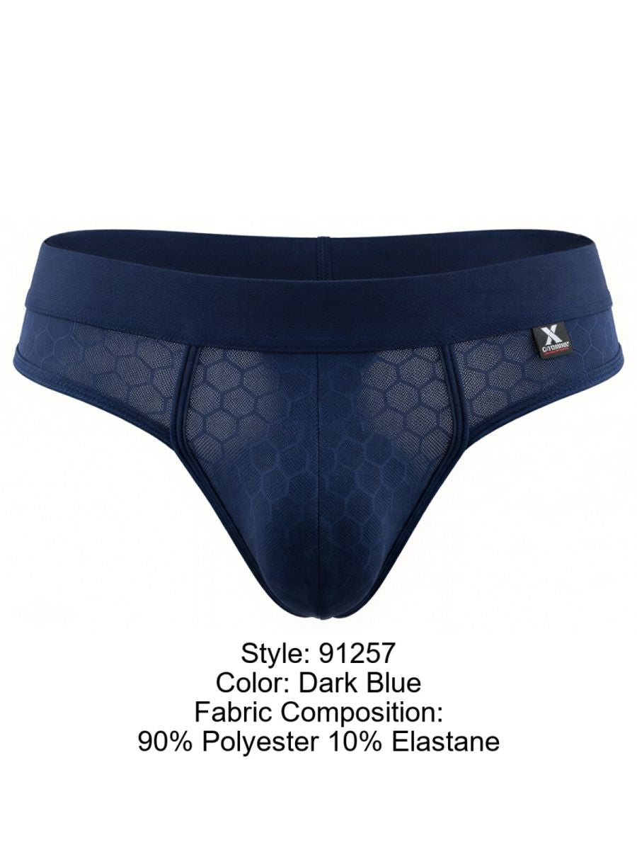 Xtremen Men's Underwear 91257 Sleek Microfiber Comfort Thongs Color Dark Blue