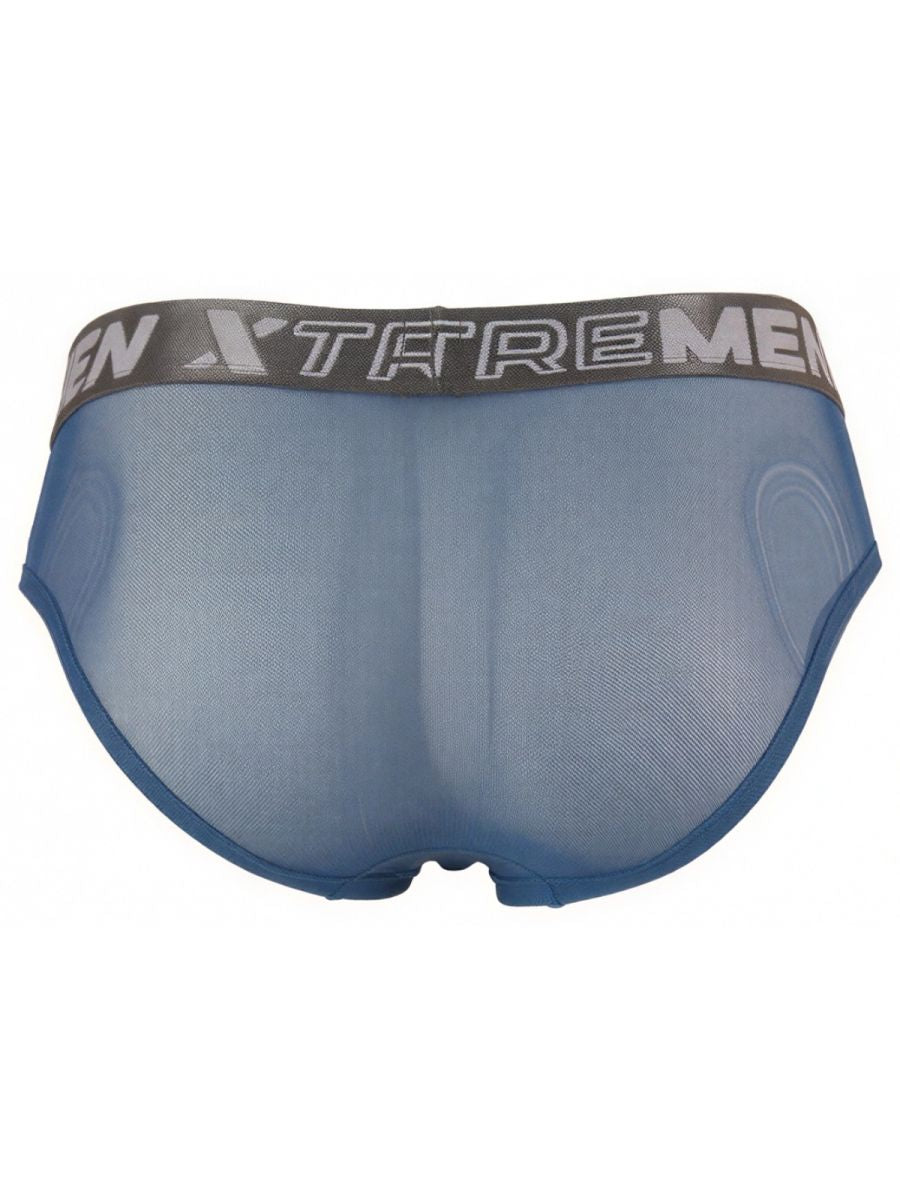 Xtremen 91262 Men's Underwear Sleek Microfiber Mesh Briefs Color Blue