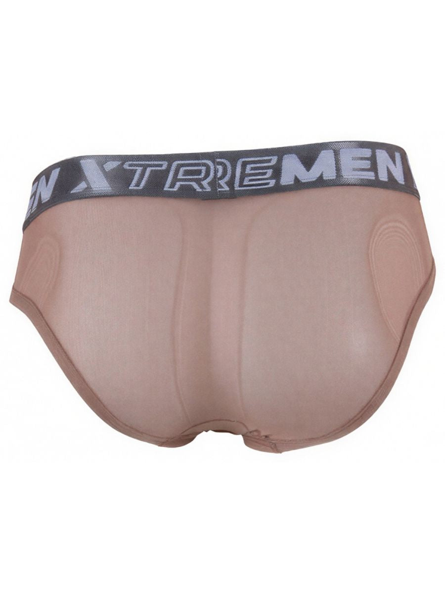Xtremen 91262 Men's Underwear Sleek Microfiber Mesh Briefs Color Brown