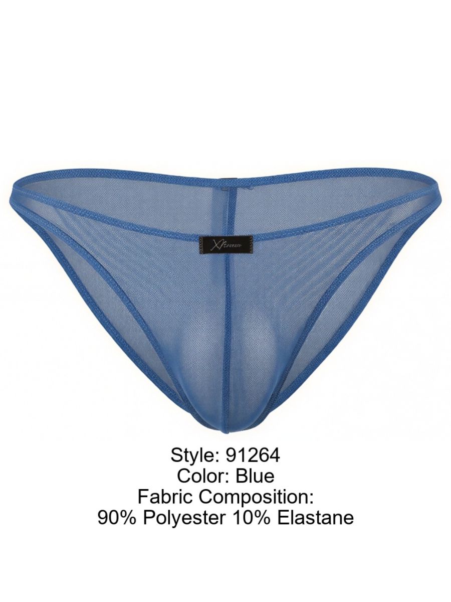 Xtremen 91264 Men's Underwear Microfiber Mesh Bikini Color Blue