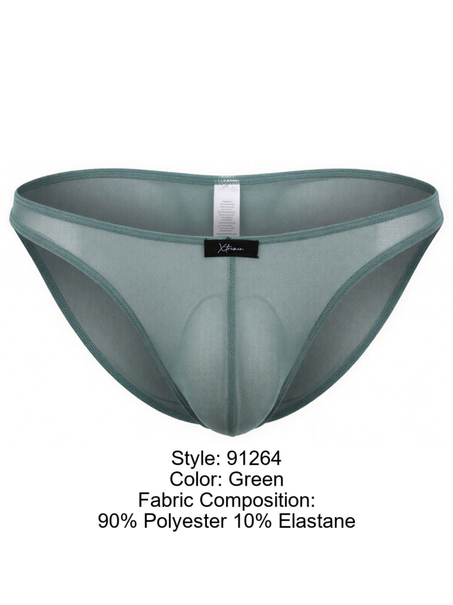 Xtremen Men's Underwear 91264 Microfiber Mesh Bikini Color Green