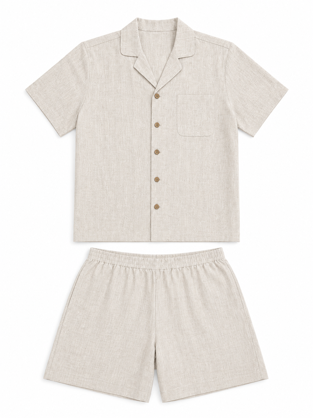 Men's Short-Sleeve Hemp Sleepwear Set