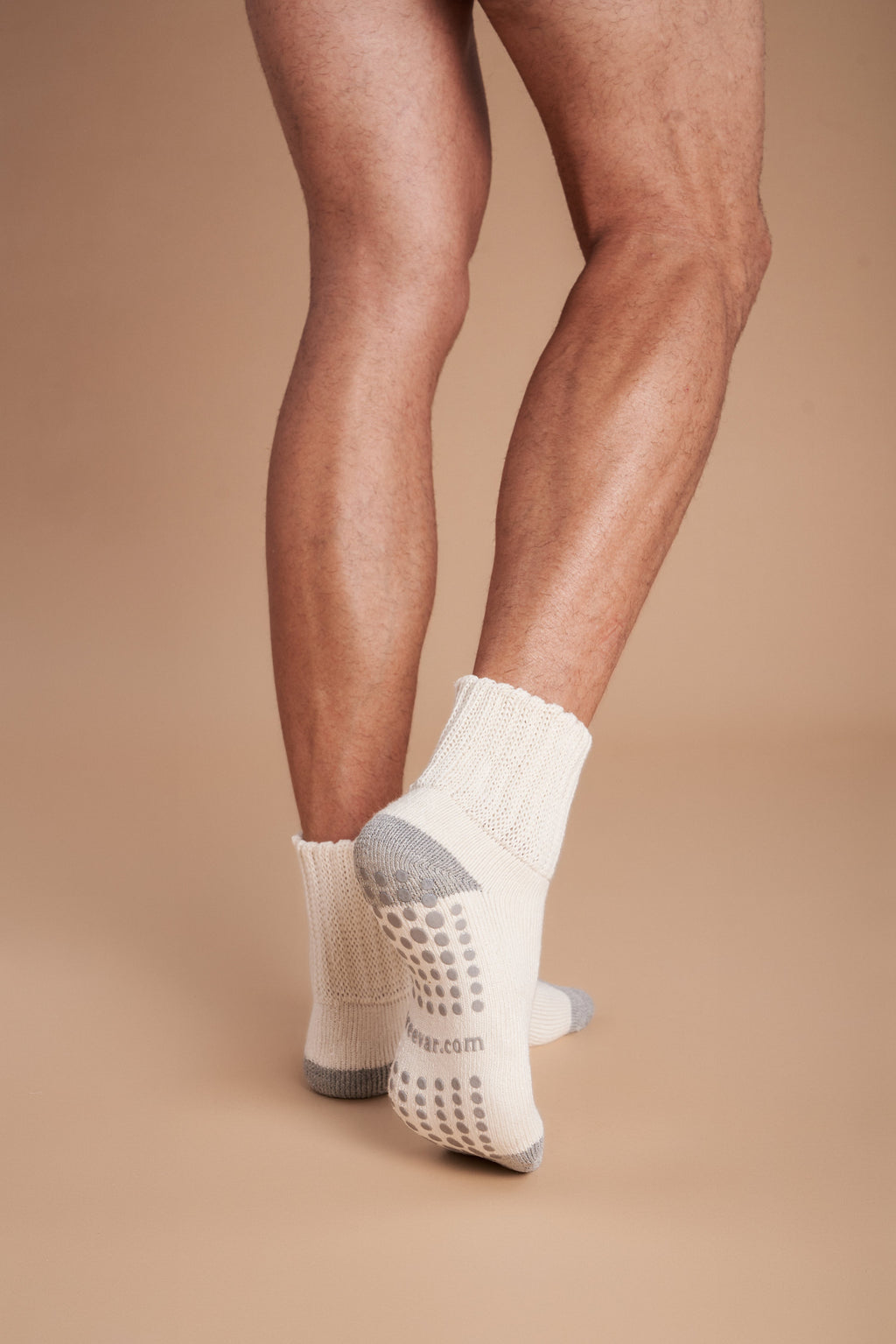 6-Pack Men's Work From Home Crew Socks with Relaxed Cuff and Non-Slip Grip