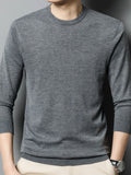 Men's Plus Size Round Neck Long Sleeve Sweater