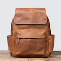 Crazy Horse Leather Men Backpack Men Full Grain Leather School Backpack Retro Travel Backpack