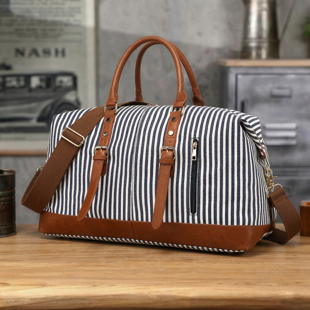 Stylish Canvas Duffle Bag Waterproof Canvas Travel Bag Women Canvas Gym Bag Weekender Bag YY957-3